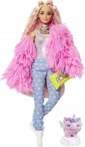 Lalka Barbie Mattel Extra Moda - Różowe futro/Blondynka (GRN27/GRN28) 1