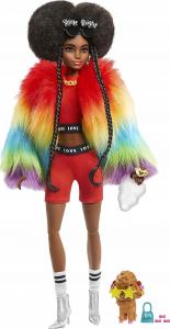 Lalka Barbie Mattel Extra Moda - Tęczowy płaszcz (GRN27/GVR04) 1