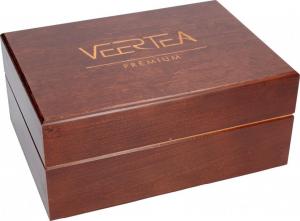VEERTEA PREMIUM Zestaw herbat - drewniana brązowa zamykana skrzynka 96 kopert 2