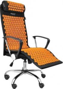 4fizjo Mata do akupresury z kolcami + poduszka 130x50 (czarno-pomarańczowa) 5