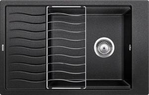 Zlewozmywak Blanco Elon XL 6 S Silgranit czarny z korkiem automatycznym InFino, kratka ociekowa (525882) 1