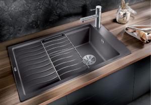 Zlewozmywak Blanco Elon XL 6 S Silgranit czarny z korkiem automatycznym InFino, kratka ociekowa (525882) 2