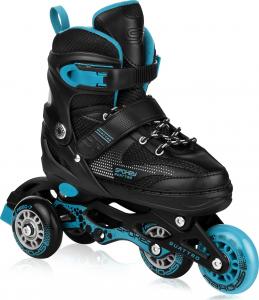 Rolki Spokey Quattro 4w1 z wymienną płozą regulowane czarne r. 34-37 3