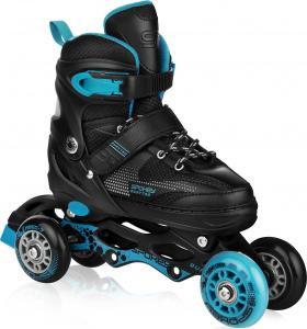 Rolki Spokey Quattro 4w1 z wymienną płozą regulowane czarne r. 34-37 4