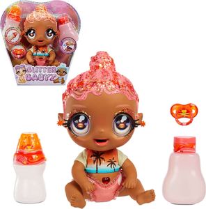 MGA Glitter Babyz Doll - Coral Pink (Palm Trees) 577294 1