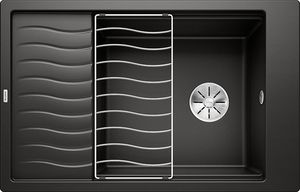Zlewozmywak Blanco Elon XL 6 S Silgranit czarny z korkiem InFino, kratka ociekowa (525883) 1