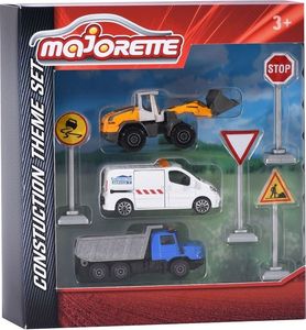 Mattel Majorette Zestaw budowlany Koparka, wywrotka, van i znaki drogowe 2