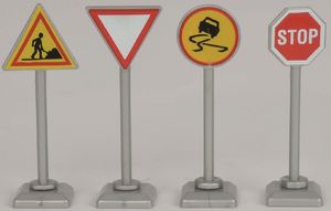 Mattel Majorette Zestaw budowlany Koparka, wywrotka, van i znaki drogowe 6