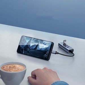 HUB USB Baseus Baseus Enjoy adapter HUB przejściówka ze złącza USB-C na 3x USB 3.0 i port RJ45 szary (CAHUB-M0G) uniwersalny 13