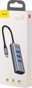 HUB USB Baseus Baseus Enjoy adapter HUB przejściówka ze złącza USB-C na 3x USB 3.0 i port RJ45 szary (CAHUB-M0G) uniwersalny 14