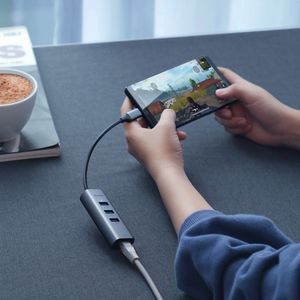 HUB USB Baseus Baseus Enjoy adapter HUB przejściówka ze złącza USB-C na 3x USB 3.0 i port RJ45 szary (CAHUB-M0G) uniwersalny 8