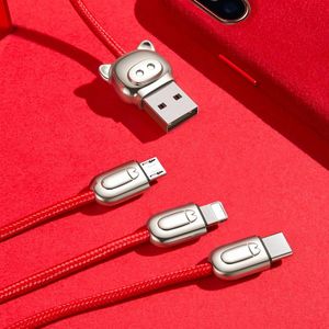 Kabel USB Baseus Trzy małe świnki uroczy kabel 3w1 (CAMLT-PG09) 6