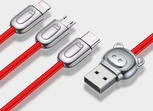 Kabel USB Baseus Trzy małe świnki uroczy kabel 3w1 (CAMLT-PG09) 8