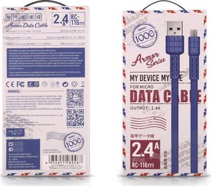 Kabel USB Remax USB-A - microUSB 1 m Granatowy (72793-uniw) 6