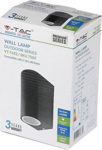 Kinkiet V-TAC Kinkiet LED VT-7652 GU10 IP44 Dwukierunkowa Okrągła 7509 6