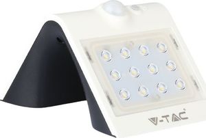 Kinkiet V-TAC Lampa Solarna Ścienna LED z czujnikiem ruchu VT-767 1.5W 220lm Biało/Czarny IP65 8276 1