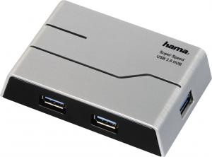 HUB USB Hama 1:4 USB 3.0 Z ZASILACZEM CZARNY/SREBRNY (398790000) 5