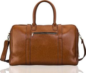 Solier Skórzana torba męska podróżna, weekendowa brązowa 2