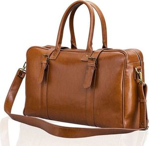 Solier Skórzana torba męska podróżna, weekendowa brązowa 3