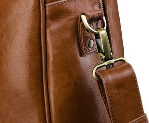 Solier Skórzana torba męska podróżna, weekendowa brązowa 7