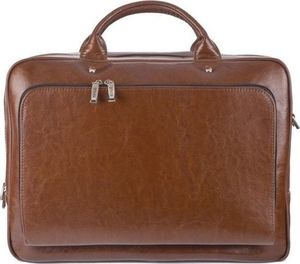 Torba Solier Skórzana torba męska na ramię, torba na laptop SOLIER brązowy vintage 2