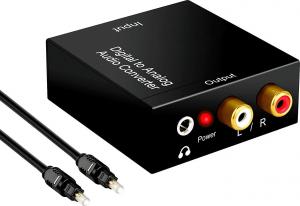 Adapter AV Mozos Toslink - RCA (Cinch) czarny (DAC01) 2