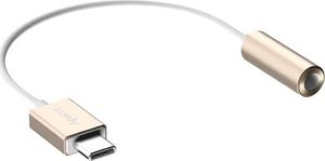 Adapter USB Apacer USB C M- audio jack (3.5mm) F, 0.1m, reversible, złoty, Apacer, box, DC150, APDC150C-1 1