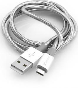 Kabel USB Verbatim USB A M- USB A M micro, 0.3m, reversible, srebrny, Verbatim, box, 48865 1