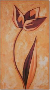 Feeby Deco Panel, Kwiat w brązie 60x80 1