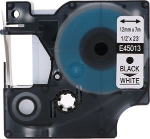 Strefa Drukarek Taśma dymo d1 zamiennik 45013 12mm x 7m biała/czarny nadruk 1