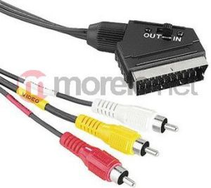 Kabel Hama czarny (Kabel Scart - 3xCinch V/A stereo in/out 1,5m ( 431780000 )) 1