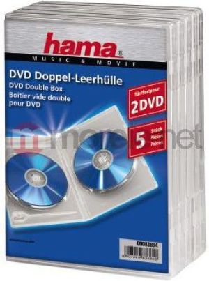 Hama Pudełka na płyty DVD Double Box 5szt Przezroczyste (838940000) 2