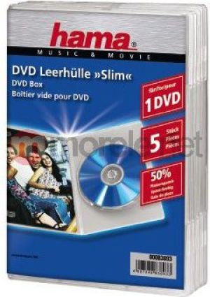 Hama Pudełka na płyty DVD Slim Box 5szt Przezroczyste (838930000) 2