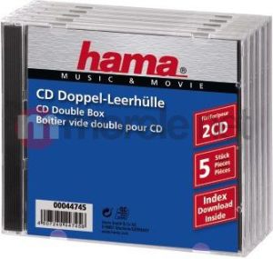 Hama Pudełka na płyty CD-BOX 5 szt. podwójne (447450000) 1