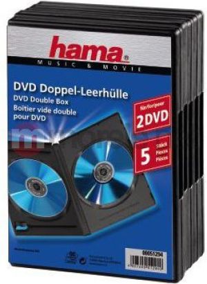 Hama Pudełka na płyty DVD Double Box 5szt Czarne (512940000) 2