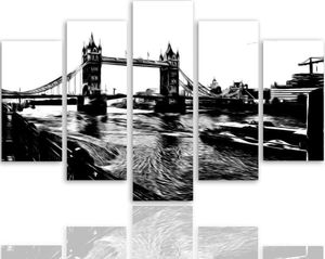 Feeby Obraz pięcioczęściowy na płótnie Canvas, pentaptyk typ A, Tower Bridge 150x100 1
