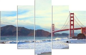 Feeby Obraz pięcioczęściowy na płótnie Canvas, pentaptyk typ A, Golden Gate Bridge 150x100 1