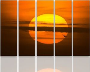 Feeby Obraz pięcioczęściowy na płótnie Canvas, pentaptyk typ C, Zachodzące słońce 300x140 1