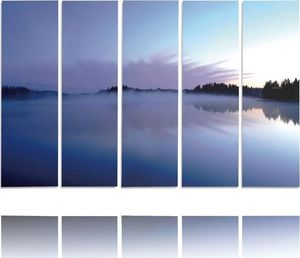 Feeby Obraz pięcioczęściowy na płótnie Canvas, pentaptyk typ C, Mgła nad jeziorem 150x100 1