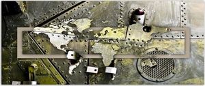 Feeby Deco Panel, Mapa Świata - stal 150x60 1