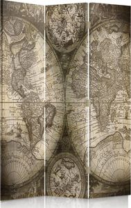 Feeby Parawan pokojowy, trzyczęściowy, jednostronny, na płótnie Canvas, Antyczna mapa świata 110x150 1
