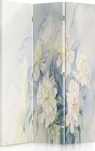 Feeby Parawan pokojowy, trzyczęściowy, jednostronny, na płótnie Canvas, Białe kwiaty 3 110x150 1
