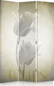 Feeby Parawan pokojowy, trzyczęściowy, jednostronny, na płótnie Canvas, Białe tulipany 110x150 1