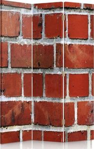 Feeby Parawan pokojowy, trzyczęściowy, jednostronny, na płótnie Canvas, Mur z cegły czerwonej 110x150 1