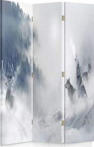 Feeby Parawan pokojowy, trzyczęściowy, jednostronny, na płótnie Canvas, Zwierzęta zimą 110x150 1