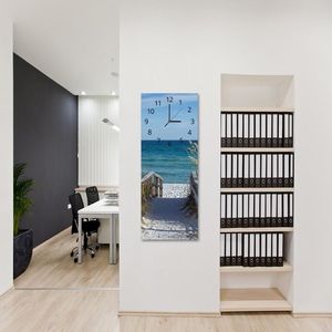 Feeby Obraz z zegarem, droga na plażę 4 25x65 3