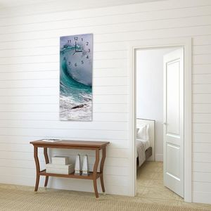 Feeby Obraz z zegarem, wysoka fala 25x65 4