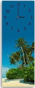 Feeby Obraz z zegarem, tropikalna plaża 25x65 1