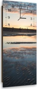 Feeby Obraz z zegarem, zalana plaża 25x65 2
