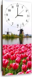 Feeby Obraz z zegarem, holenderski krajobraz 25x65 2